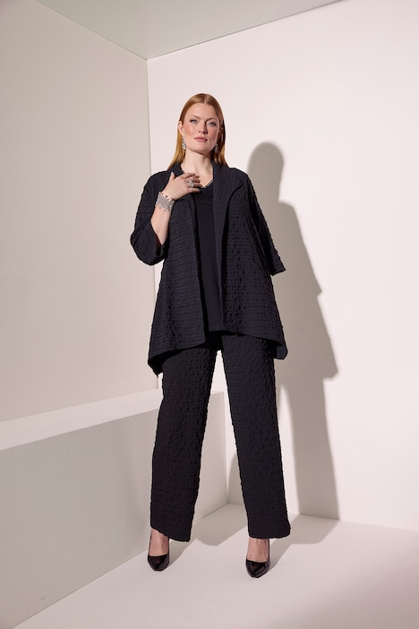 Jacke, A-Linie, Struktur-Qualität, Spatenkragen, 3/4-Arm