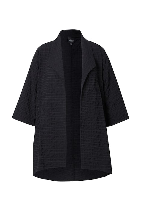 Bunda, s podílem vlny, áčkový střih, pikový límec, 3/4 rukávy