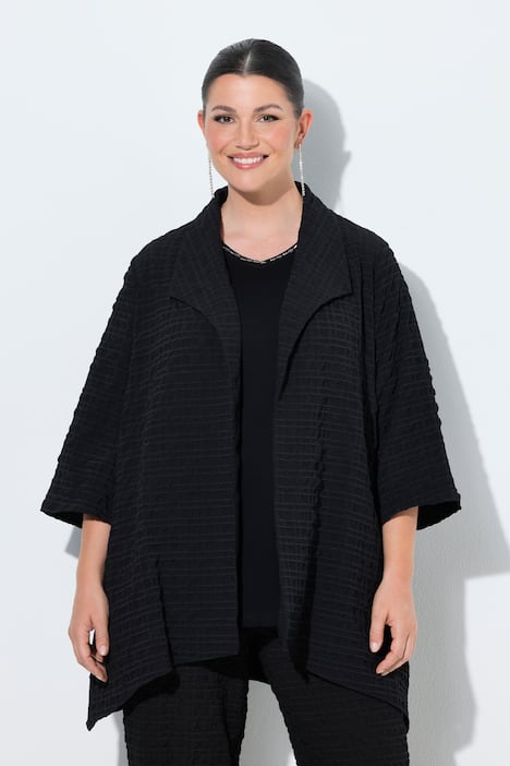 Jacke, Wollanteil, A-Linie, Spatenkragen, 3/4-Arm