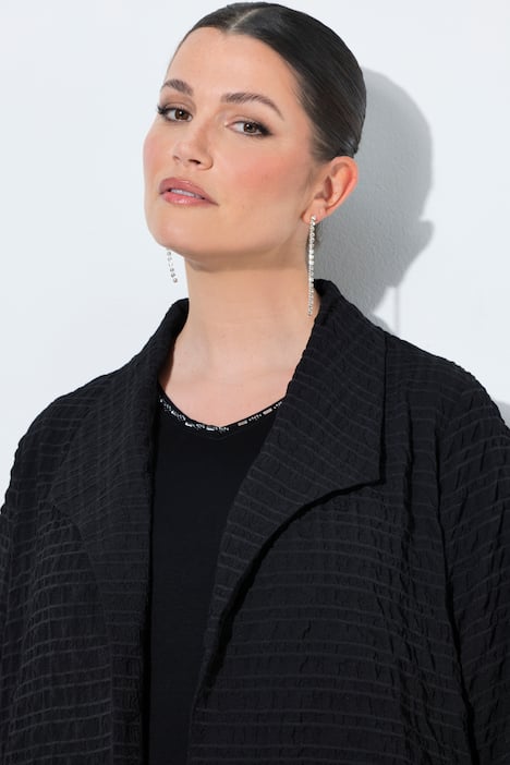 Jacke, Wollanteil, A-Linie, Spatenkragen, 3/4-Arm