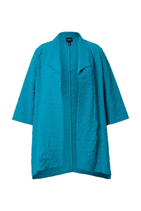 Bunda, s podílem vlny, áčkový střih, pikový límec, 3/4 rukávy