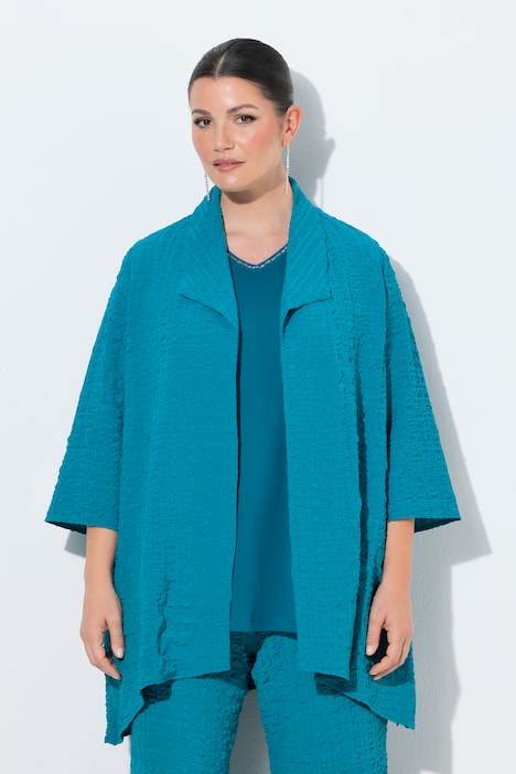 Jacke, Wollanteil, A-Linie, Spatenkragen, 3/4-Arm