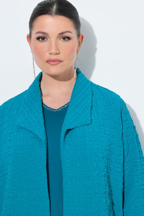 Jacke, Wollanteil, A-Linie, Spatenkragen, 3/4-Arm