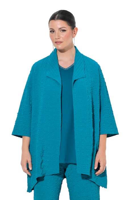 Bunda, s podílem vlny, áčkový střih, pikový límec, 3/4 rukávy