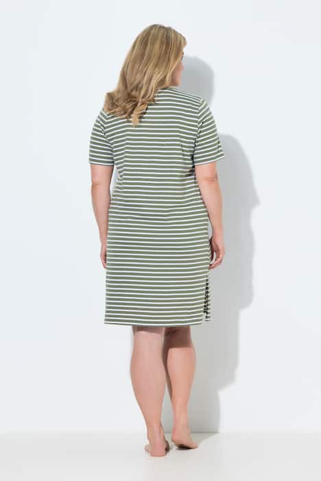 Bigshirt, Ringel, Rundhals, Halbarm, Biobaumwolle