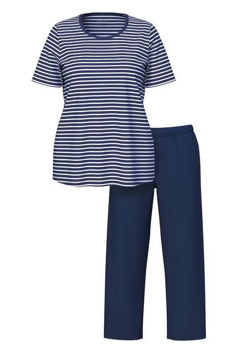 Pyžamo, pruhy, kulatý výstřih, krátké rukávy, biobavlna
