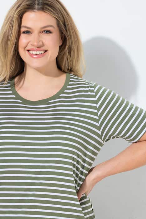 Pyjama, Ringel, Rundhals, Halbarm, Biobaumwolle