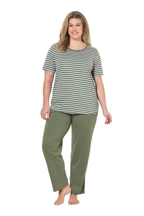 Pyžamo, pruhy, kulatý výstřih, krátké rukávy, biobavlna