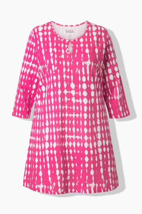 Longshirt, Batikmuster, Keyhole, Rundhals, 3/4-Arm