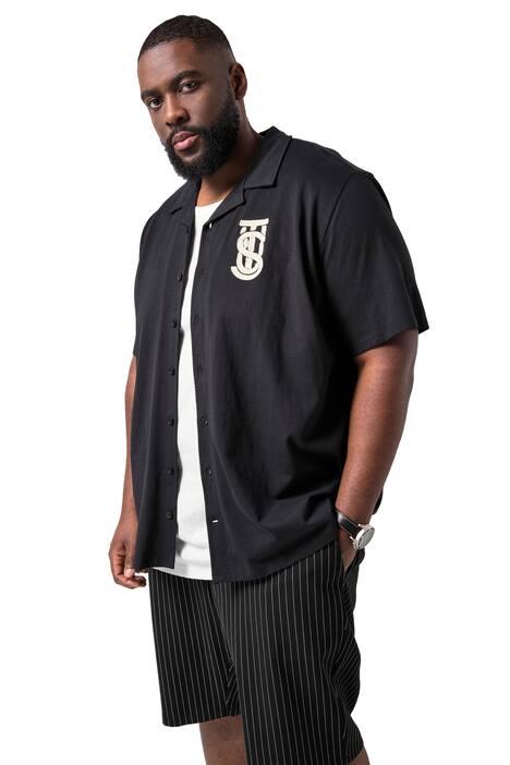 Žerzejová košile STHUGE, krátké rukávy, Cuba límec, hranatý střih, do 8XL