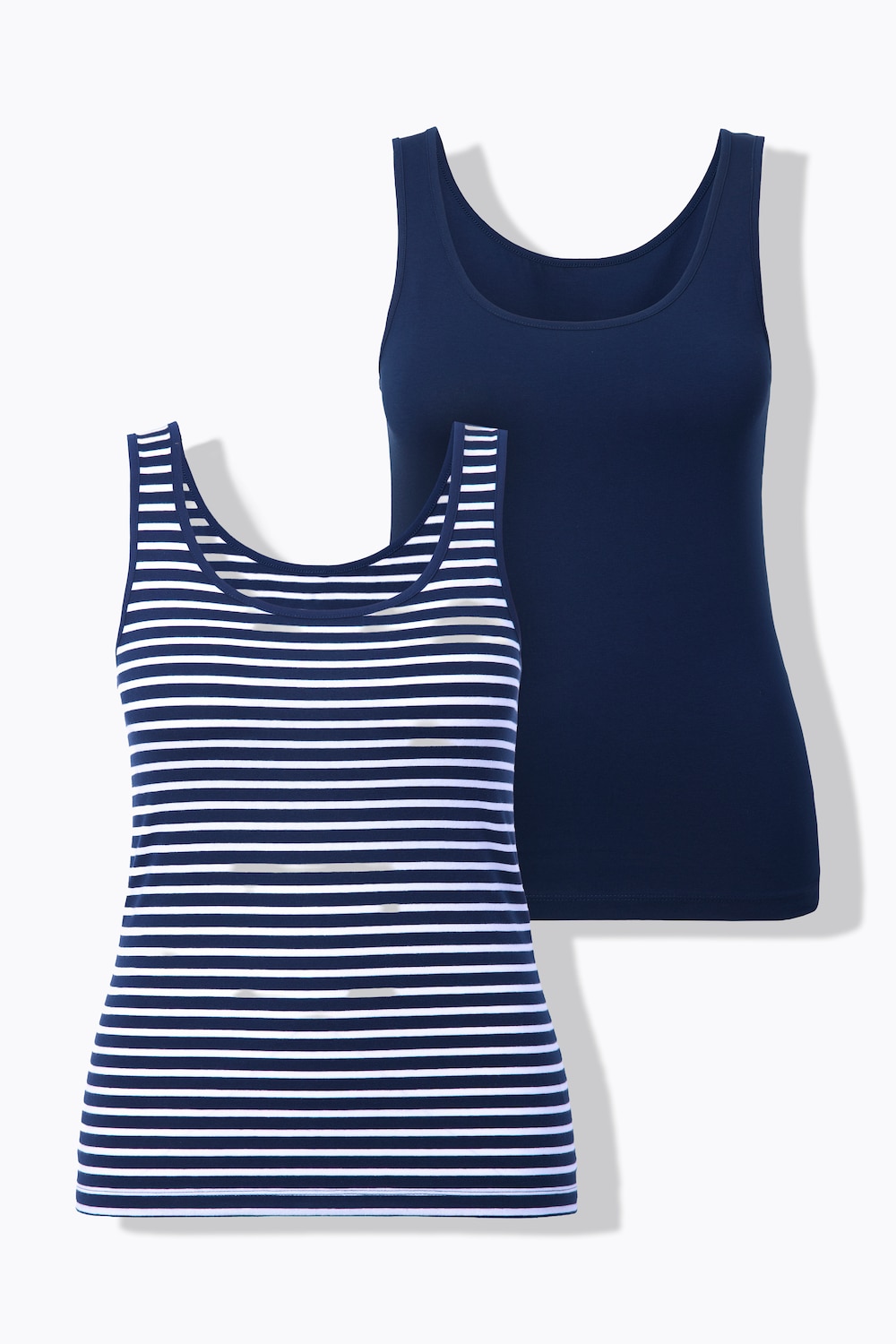 Große Größen Tanktops, Damen, blau, Größe: 50/52, Baumwolle, Ulla Popken