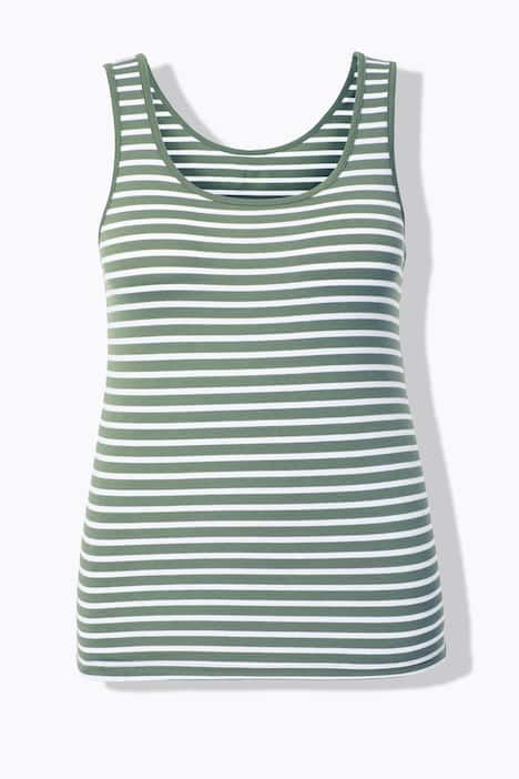 Tanktops, 2er-Pack, Biobaumwolle, Ringel/uni, Unterhemden