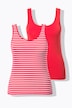 Tanktops, 2er-Pack, Biobaumwolle, Ringel/uni, Unterhemden