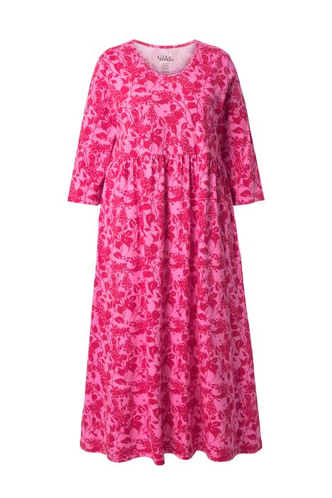 Maxi šaty, květy, A střih, kulatý výstřih, 3/4 rukávy, kapsy