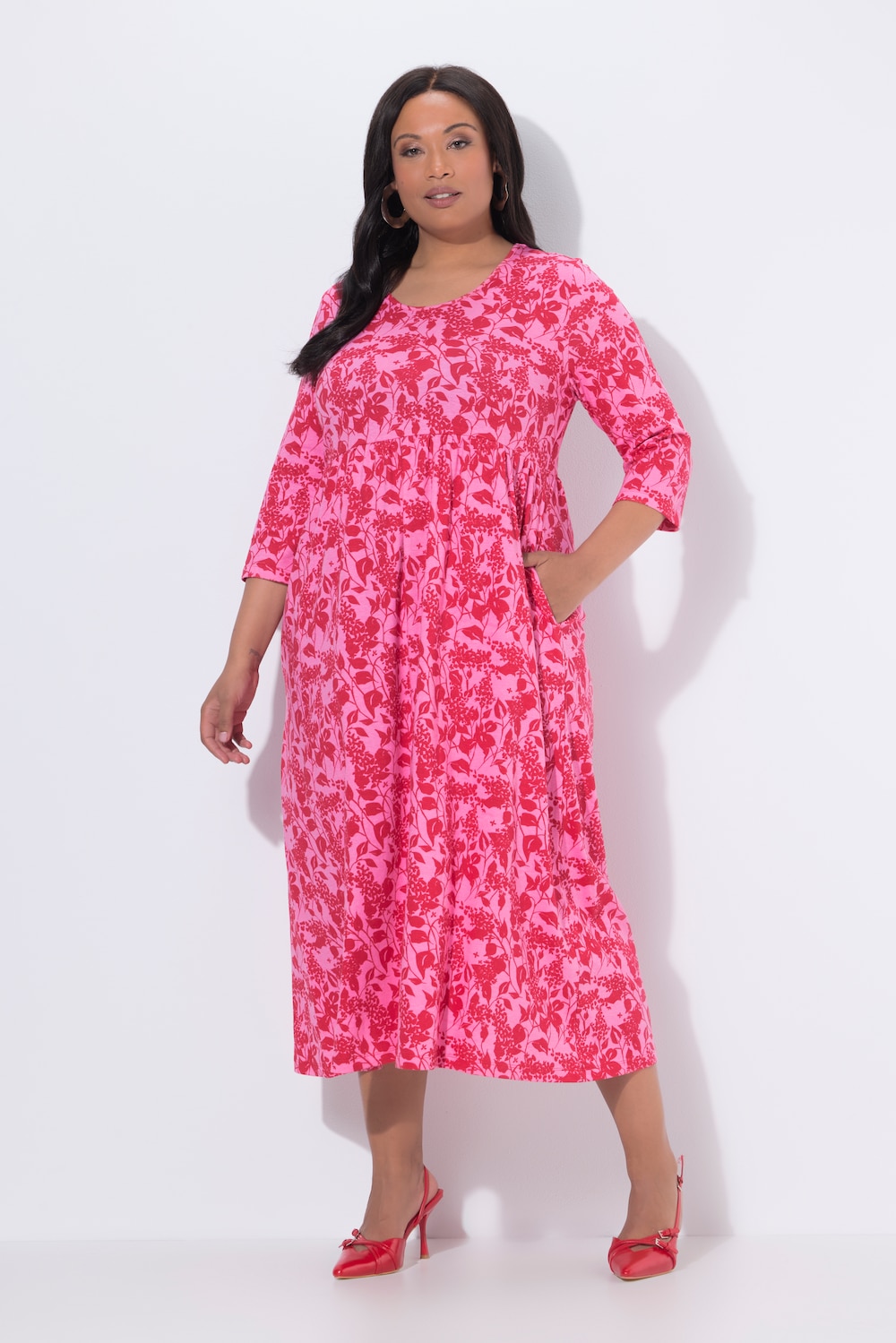 Große Größen Maxikleid, Damen, rosa, Größe: 42/44, Baumwolle, Ulla Popken