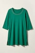Longshirt, Nieten, A-Linie, Rundhals, 3/4-Arm