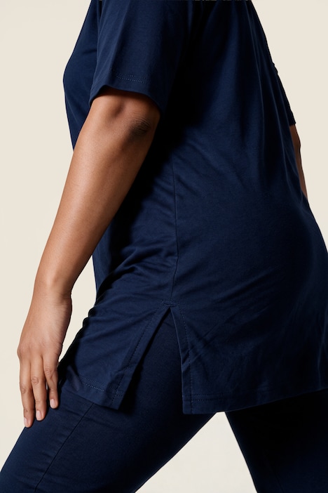 Longshirt, Nieten, A-Linie, Rundhals, 3/4-Arm