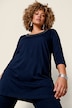 Longshirt, Nieten, A-Linie, Rundhals, 3/4-Arm