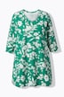 Longshirt, bloemen, A-lijn, V-hals, 3/4-mouwen