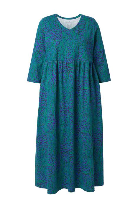 Maxi šaty, zvířecí vzor, A střih, výstřih do V, 3/4 rukávy