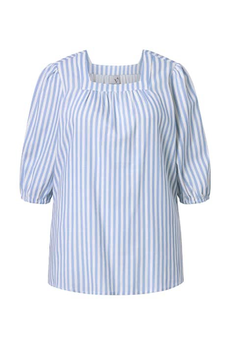 Halenka, pruhovaná, čtvercový výstřih, 3/4 rukávy, lněná směs