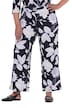 Žerzejové kalhoty, potisk, široké nohavice, elastický pas