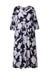 Maxi šaty, květy, A střih, kulatý výstřih, 3/4 rukávy