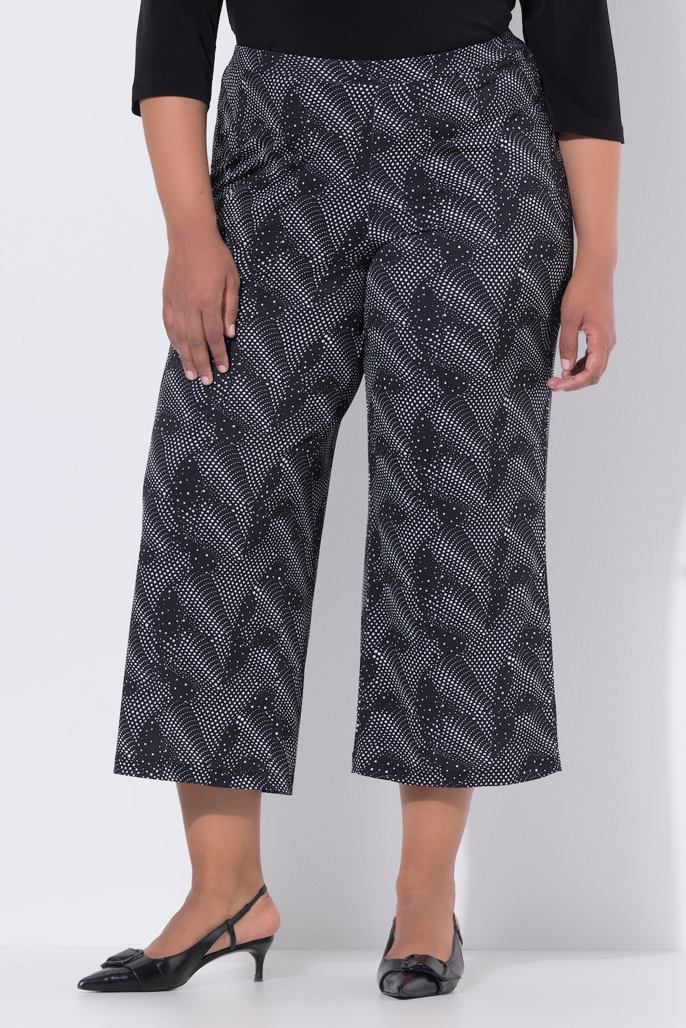 Große Größen Culotte, Damen, schwarz, Größe: 66/68, Polyester, Ulla Popken
