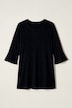 Longshirt, Zierbänder, A-Linie, Tunika-Ausschnitt, 3/4-Arm