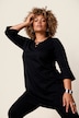 Longshirt, Zierbänder, A-Linie, Tunika-Ausschnitt, 3/4-Arm