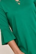 Longshirt, Zierbänder, A-Linie, Tunika-Ausschnitt, 3/4-Arm