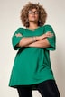 Longshirt, Zierbänder, A-Linie, Tunika-Ausschnitt, 3/4-Arm