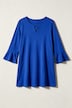 Longshirt, Zierbänder, A-Linie, Tunika-Ausschnitt, 3/4-Arm