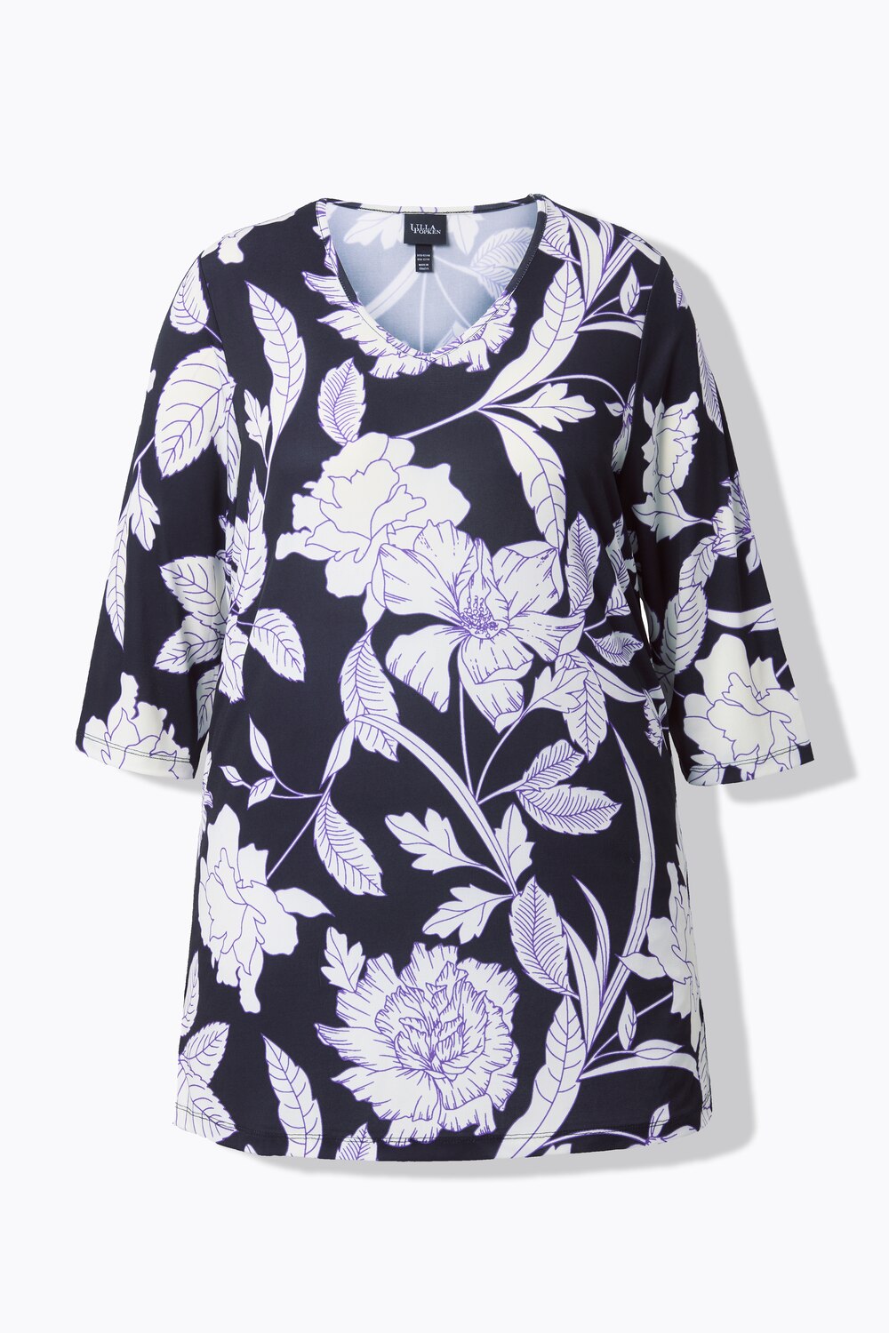 Stora storlekar Lång topp, Dam, svart, storlek: 42/44, Polyester, Ulla Popken