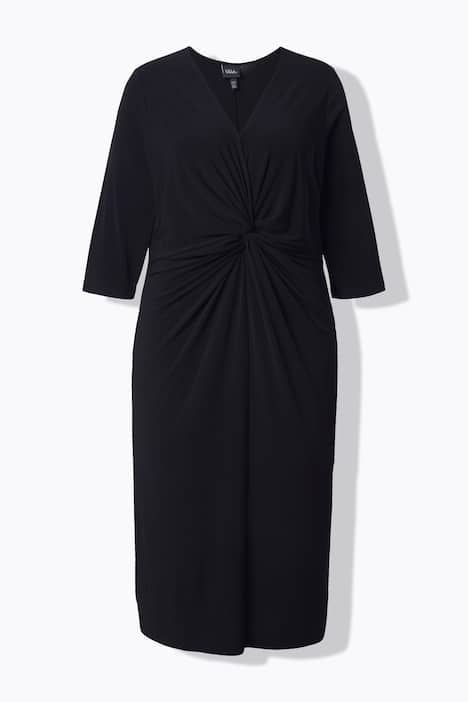 Midikleid, A-Linie, V-Ausschnitt, 3/4-Arm, Taschen