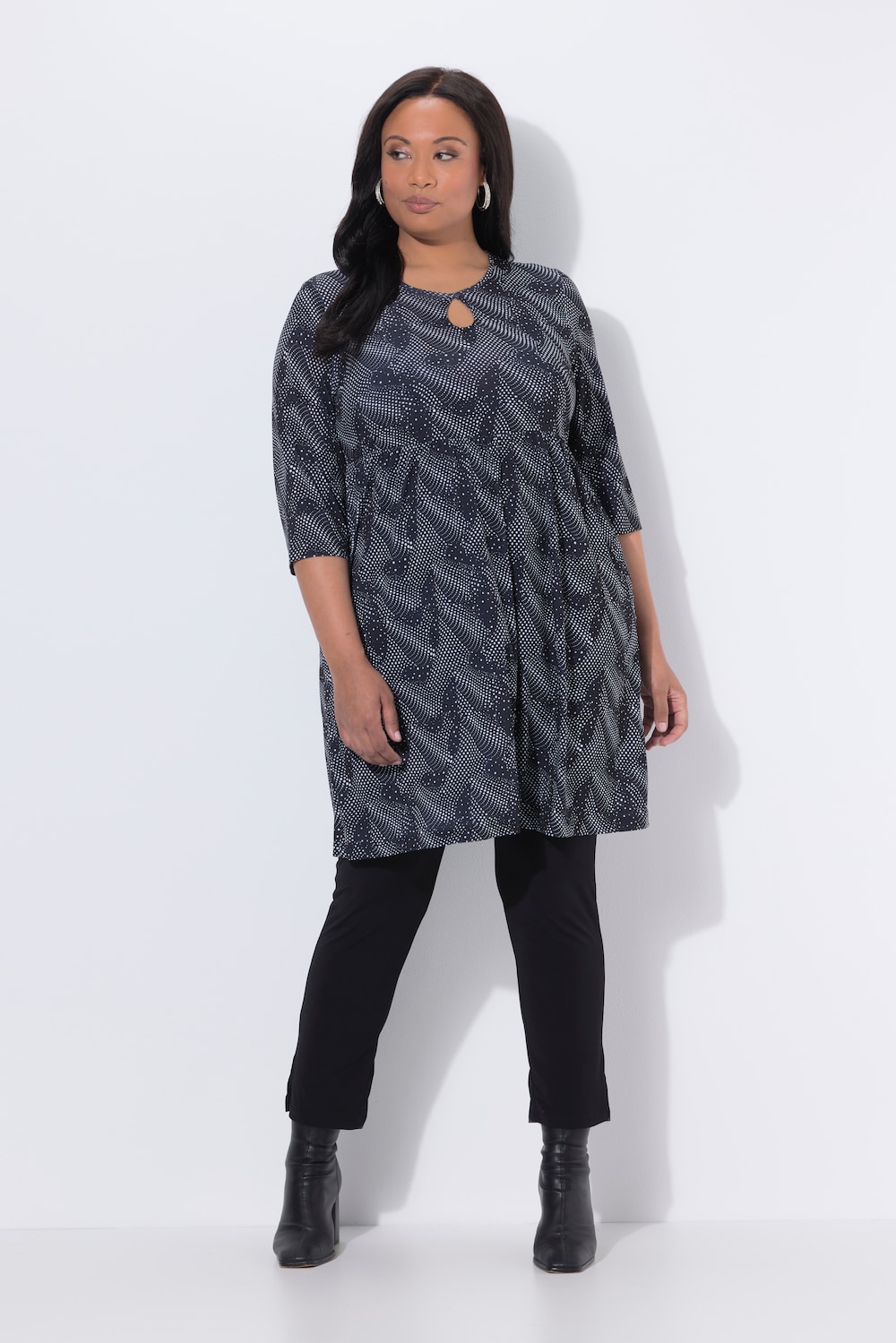 Große Größen Longshirt, Damen, schwarz, Größe: 62/64, Polyester, Ulla Popken