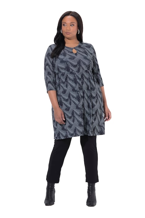 Dlouhé tričko, grafický potisk, A střih, kulatý výstřih, 3/4 rukávy