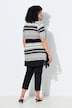 Tričko, proužky, šifonový lem, V výstřih, polodlouhý rukáv