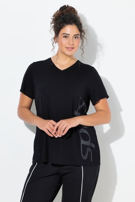 Functioneel shirt, V-hals, korte mouw, antibacterieel