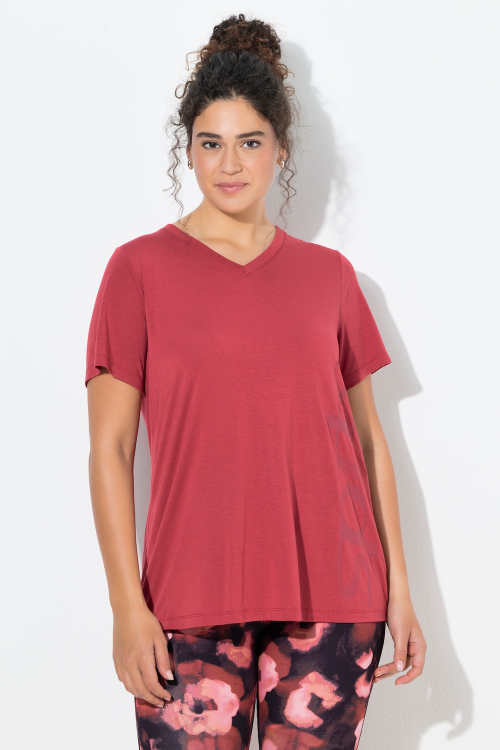 Große Größen Funktions-Shirt, Damen, rot, Größe: 50/52, Polyester/Viskose, Ulla Popken
