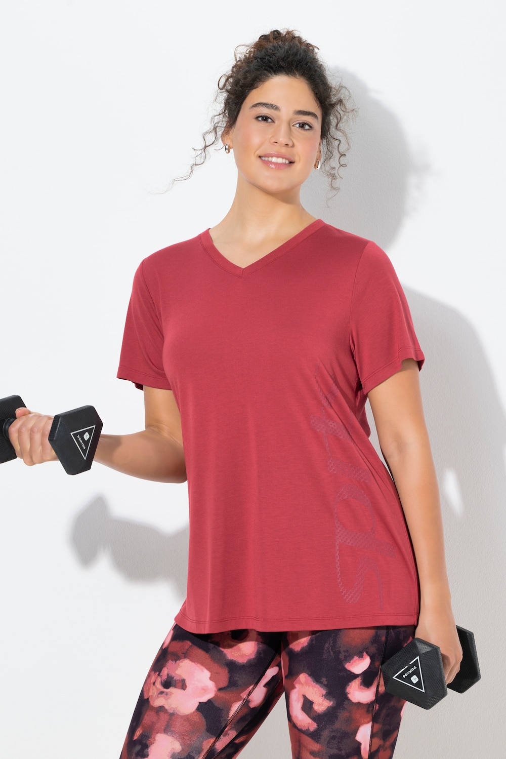 Große Größen Funktions-Shirt, Damen, rot, Größe: 50/52, Polyester/Viskose, Ulla Popken