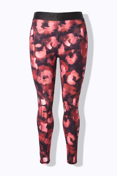 Sport-Leggings, Leomuster, schnelltrocknend, Elastikbund