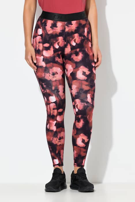 Sport-Leggings, Leomuster, schnelltrocknend, Elastikbund