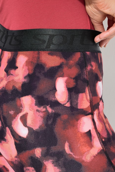 Sport-Leggings, Leomuster, schnelltrocknend, Elastikbund