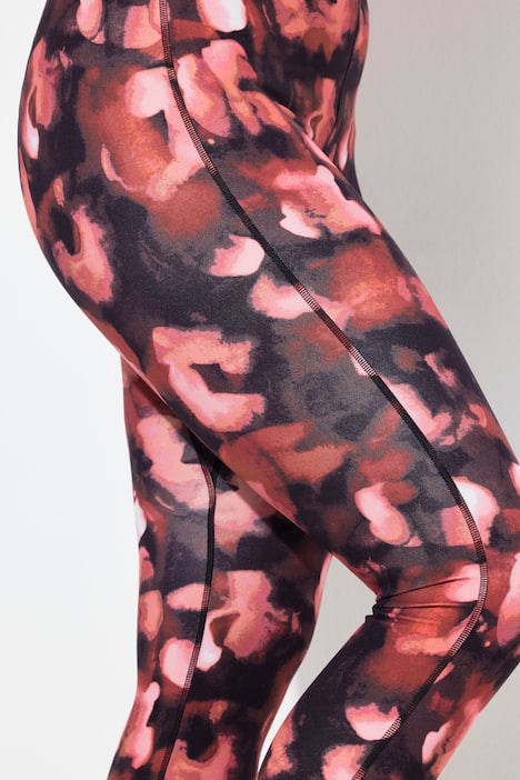 Sport-Leggings, Leomuster, schnelltrocknend, Elastikbund