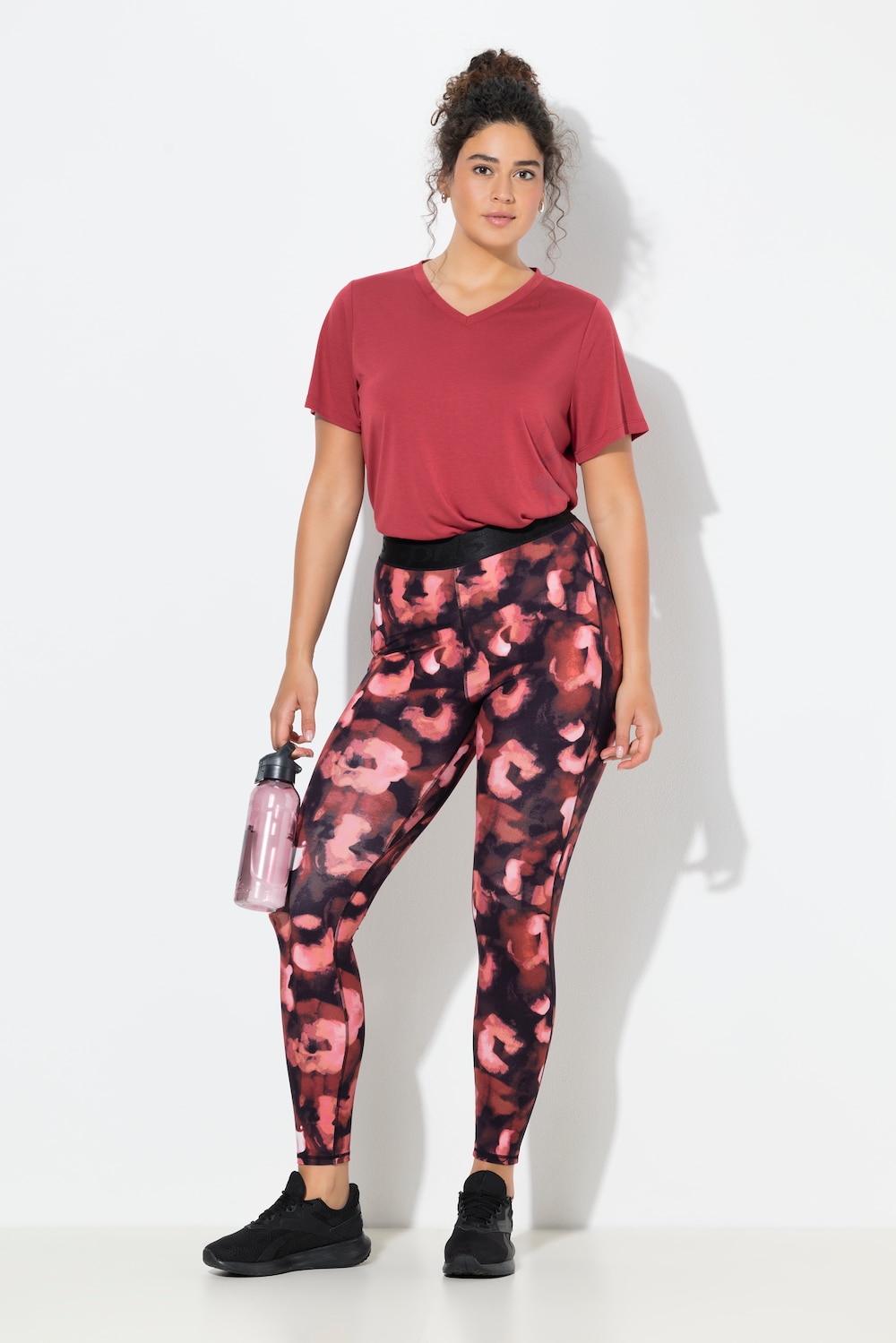 Große Größen Sport-Leggings, Damen, rot, Größe: 54/56, Synthetische Fasern/Elasthan, Ulla Popken