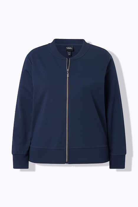 Sweatblouson, Collegekragen, kurz, Langarm