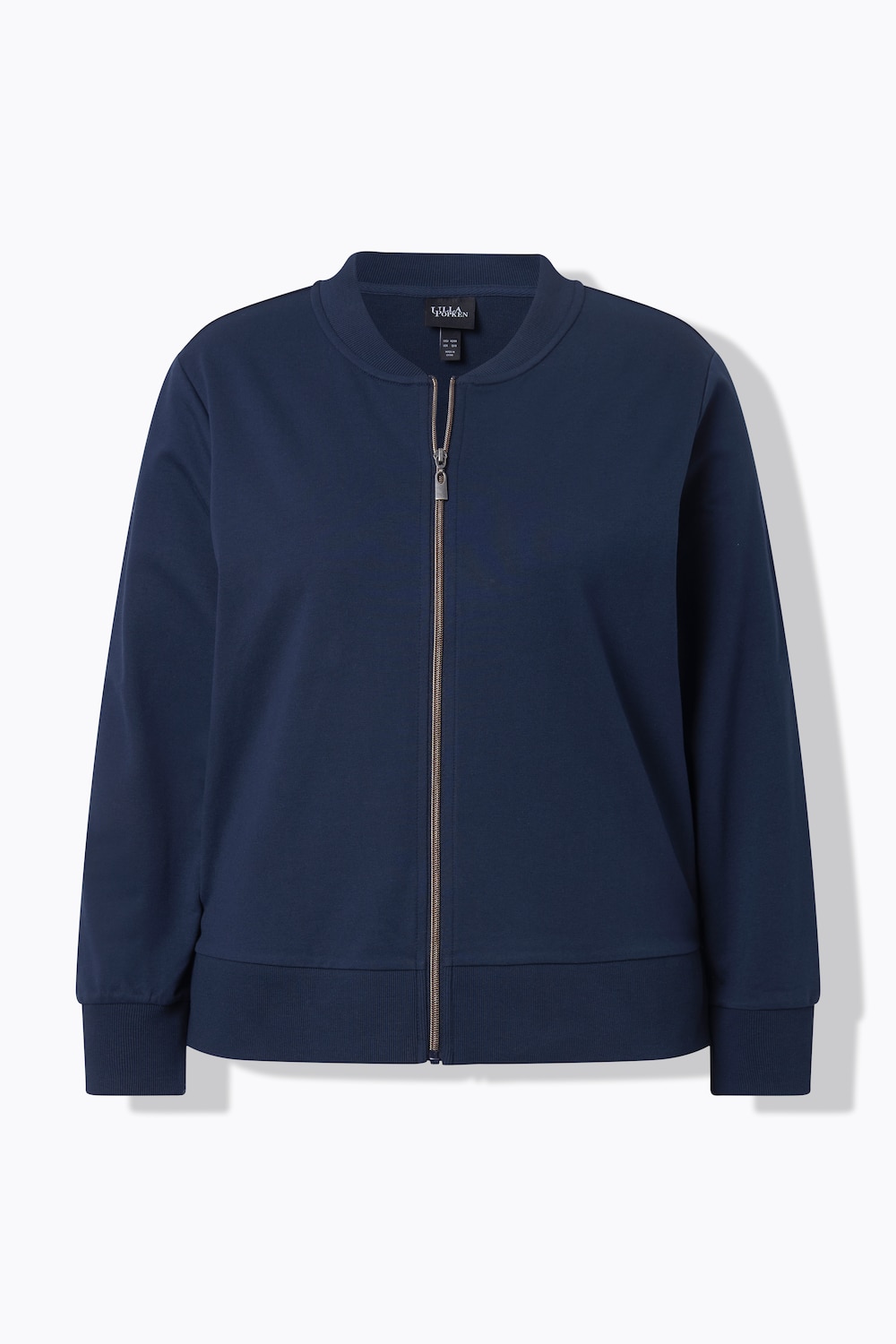Stora storlekar Blusjacka i mjukiskvalitet, Dam, blå, storlek: 54/56, Polyester/Bomull, Ulla Popken