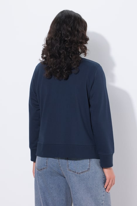 Sweatblouson, Collegekragen, kurz, Langarm