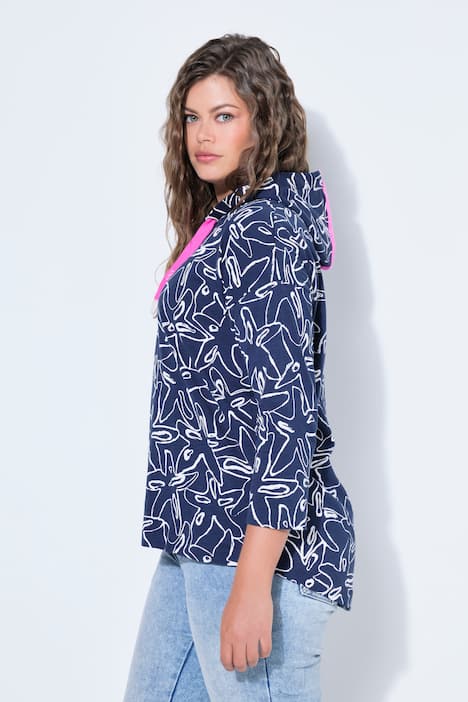 Hoodie, 3/4-mouwen, capuchon